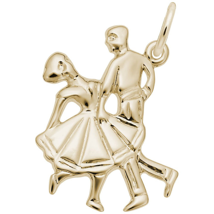 Rembrandt Charms 14K Yellow Gold Square Dancers Charm Pendant