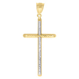 10kt Gold Two-tone DC Mens Cross Ht:56.7mm x W:26.8mm Religious Charm Pendant