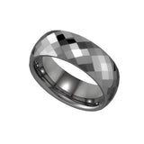 Tungsten Multi Faceted Comfort-fit 8mm Size-8 Mens Wedding Band