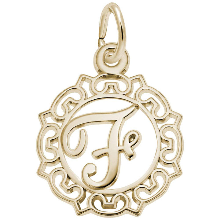 Rembrandt Charms 14K Yellow Gold Initial Letter F Charm Pendant