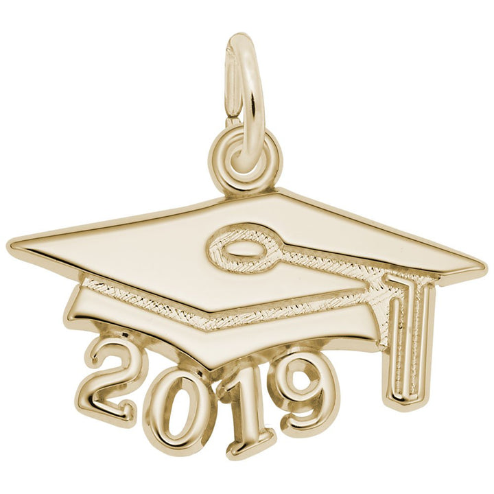 Rembrandt Charms Gold Plated Sterling Silver Grad Cap 2019 Large Charm Pendant