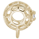 Rembrandt Charms Gold Plated Sterling Silver Charm Holder For Bead Bracelets - April Charm Pendant