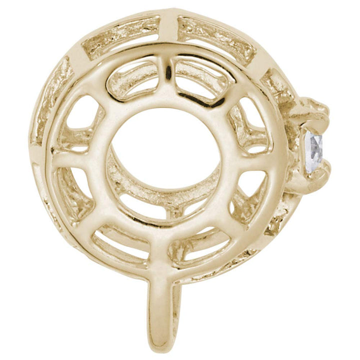 Rembrandt Charms Gold Plated Sterling Silver Charm Holder For Bead Bracelets - April Charm Pendant