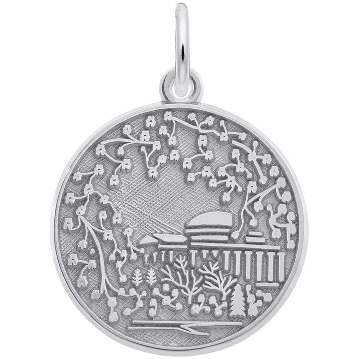 Rembrandt Charms Cherry Blossom Scene Charm Pendant Available in Gold or Sterling Silver