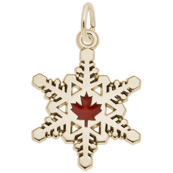 Rembrandt Charms Gold Plated Sterling Silver Canadian Snow Flake Charm Pendant