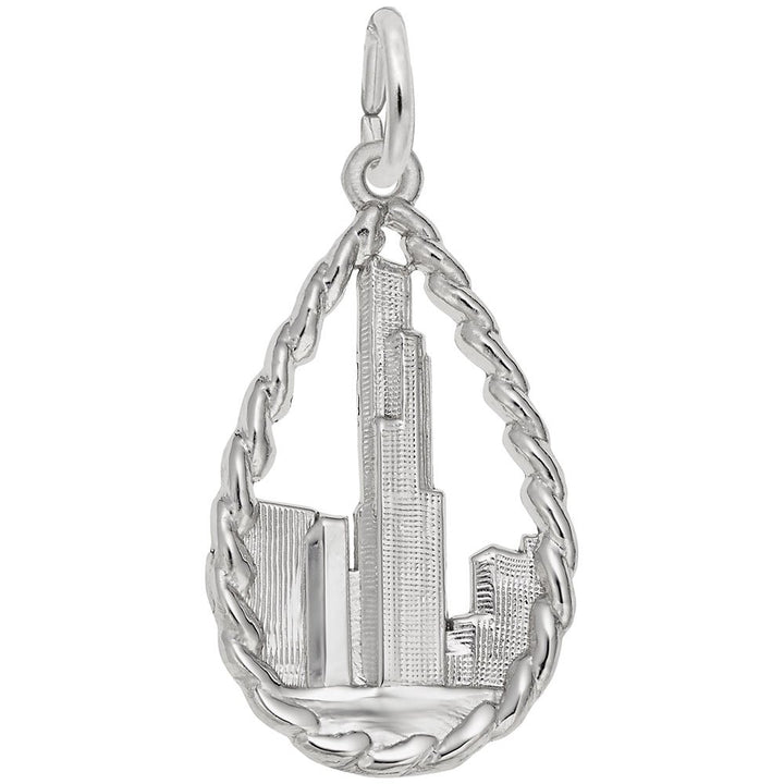 Rembrandt Charms Sears Tower Charm Pendant Available in Gold or Sterling Silver