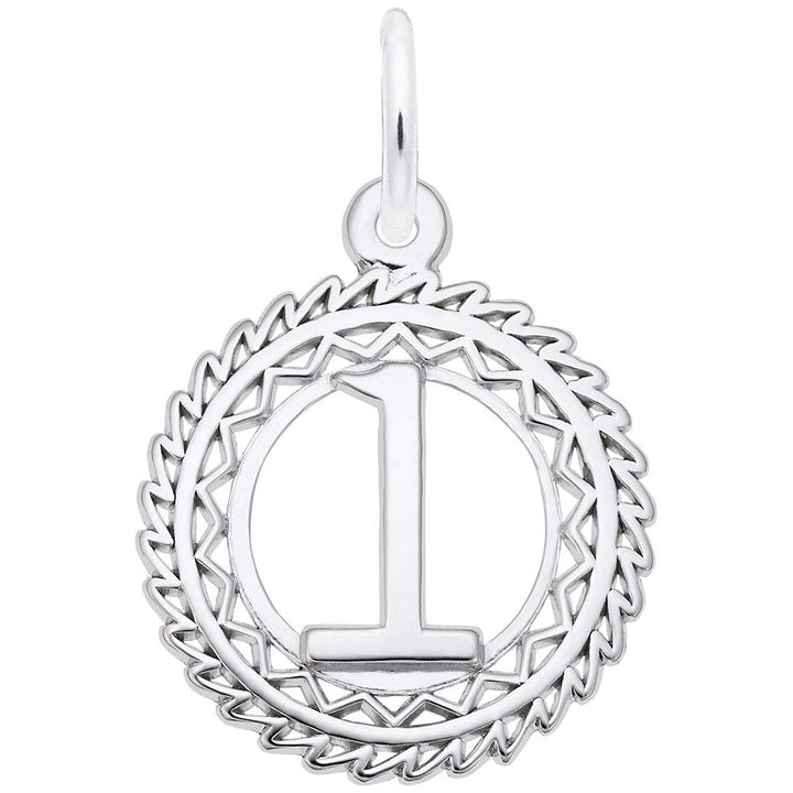 Rembrandt Charms Number 1 Charm Pendant Available in Gold or Sterling Silver