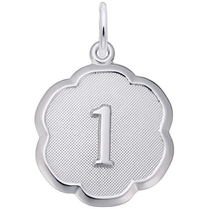 Rembrandt Charms Numb 1 Charm Pendant Available in Gold or Sterling Silver