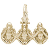 Rembrandt Charms Gold Plated Sterling Silver Monkeys, Three Charm Pendant