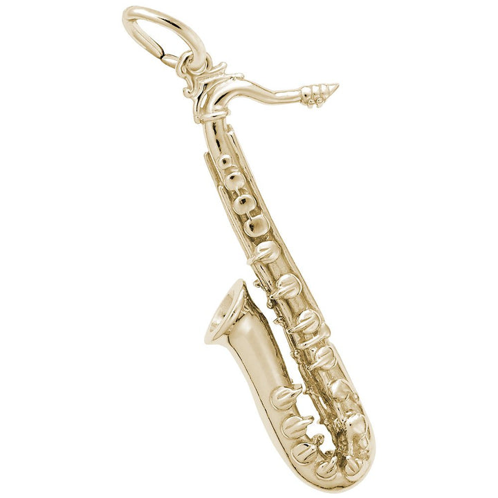 Rembrandt Charms Gold Plated Sterling Silver Saxophone Charm Pendant