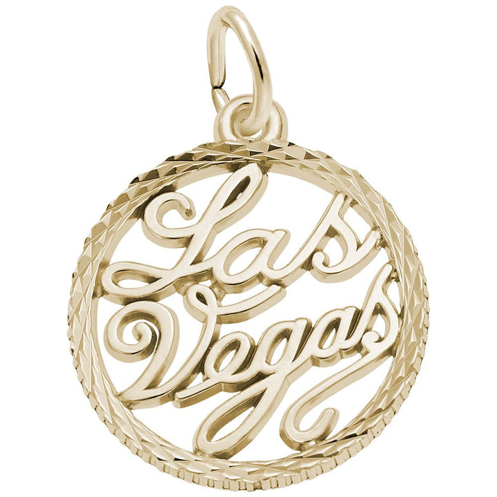 Rembrandt Charms Gold Plated Sterling Silver Las Vegas Charm Pendant