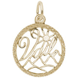 Rembrandt Charms Gold Plated Sterling Silver Vail Charm Pendant