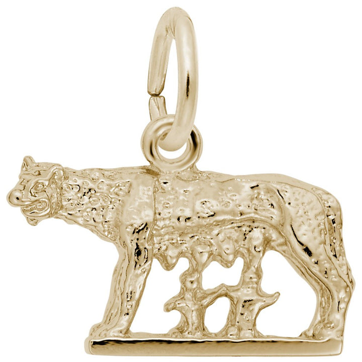 Rembrandt Charms Gold Plated Sterling Silver Romulus & Remus Charm Pendant