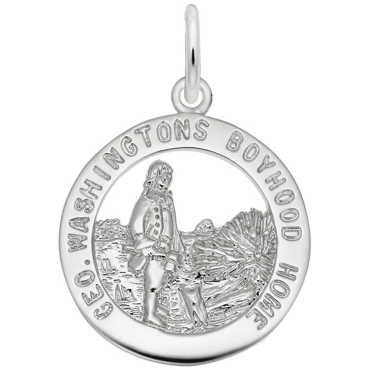 Rembrandt Charms Geo. Washington Home Charm Pendant Available in Gold or Sterling Silver