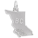 Rembrandt Charms 14K White Gold British Columbia Map Charm Pendant