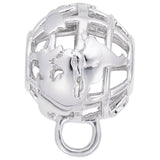 Rembrandt Charms Charm Holder For Bead Bracelets - Globe Charm Pendant Available in Gold or Sterling Silver