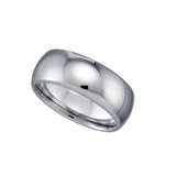 Tungsten Plain Dome Comfort-fit 8mm Size-8 Mens Wedding Band