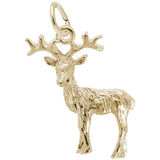 Rembrandt Charms Gold Plated Sterling Silver Reindeer Charm Pendant