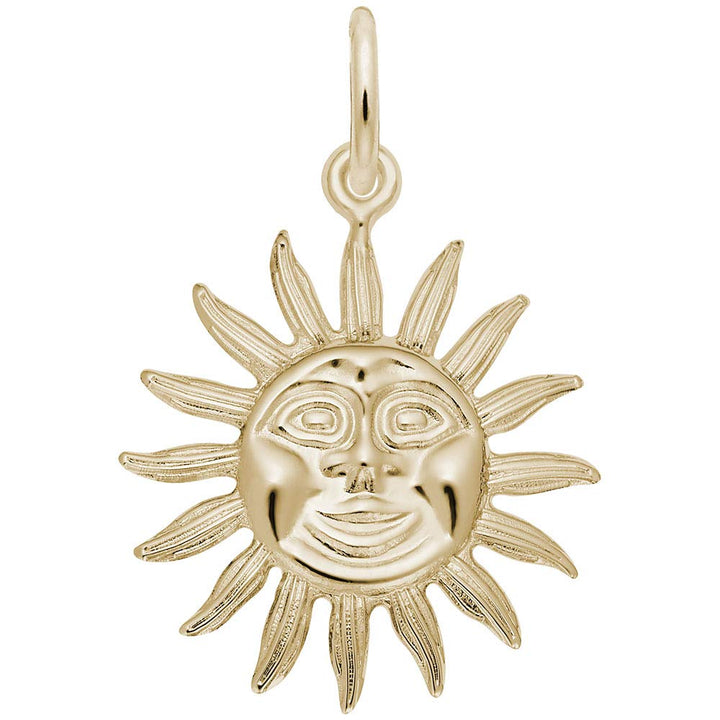 Rembrandt Charms Gold Plated Sterling Silver Belize Sun Large Charm Pendant