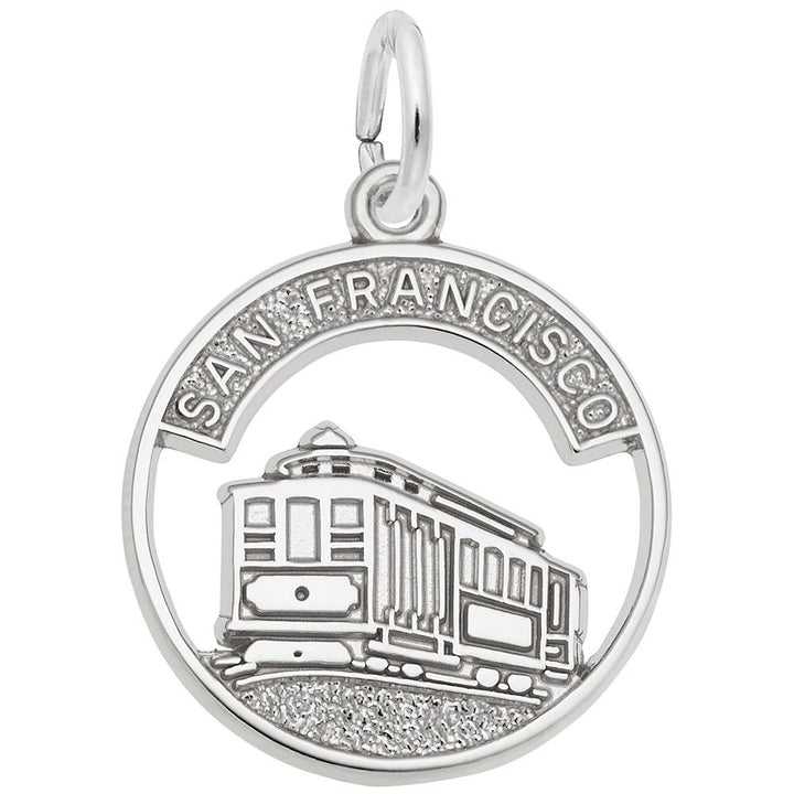 Rembrandt Charms Cable Car, San Fran Charm Pendant Available in Gold or Sterling Silver