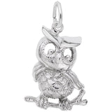 Rembrandt Charms Owl Charm Pendant Available in Gold or Sterling Silver