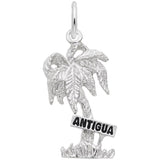 Rembrandt Charms Antigua Palm W/Sign Charm Pendant Available in Gold or Sterling Silver