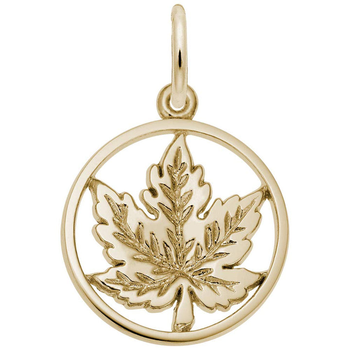 Rembrandt Charms Gold Plated Sterling Silver Maple Leaf Charm Pendant