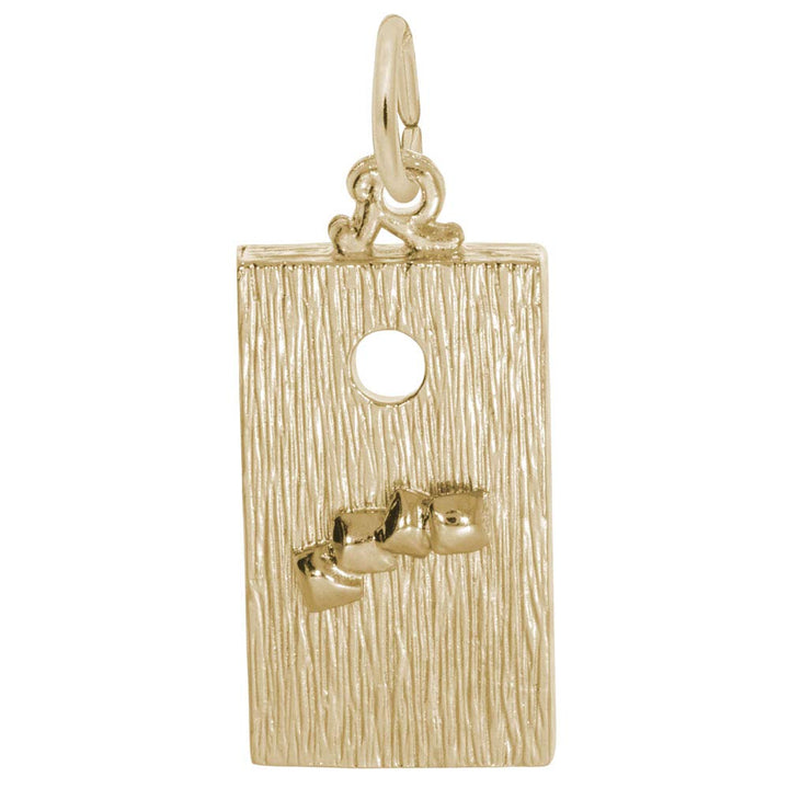Rembrandt Charms 14K Yellow Gold Corn Hole Game Charm Pendant