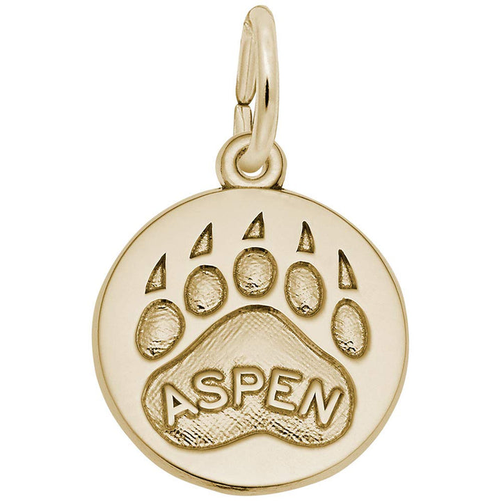 Rembrandt Charms Gold Plated Sterling Silver Aspen Bear Paw Print Charm Pendant