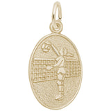 Rembrandt Charms Gold Plated Sterling Silver Female Volleyball Charm Pendant