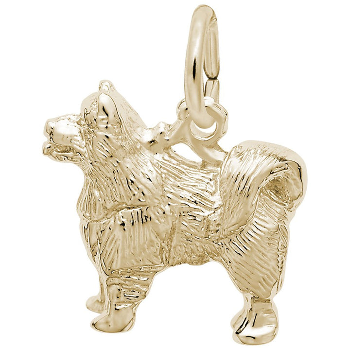 Rembrandt Charms Gold Plated Sterling Silver Samoyed Charm Pendant