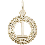 Rembrandt Charms Gold Plated Sterling Silver Number 1 Charm Pendant