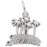 Rembrandt Charms 925 Sterling Silver Bermuda Map W/Palms Charm Pendant