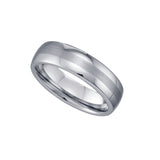 Tungsten Brushed Center Dome Comfort-fit 6mm Size-10 Mens Wedding Band