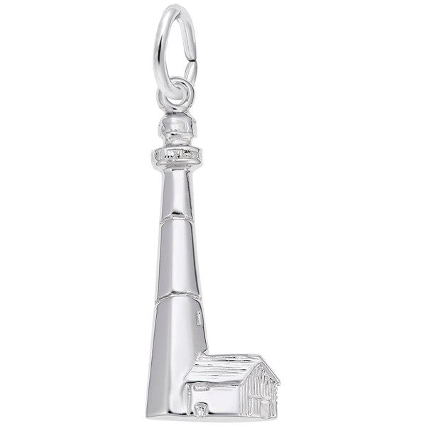 Rembrandt Charms Tybee, Ga Lighthouse Charm Pendant Available in Gold or Sterling Silver