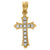 10kt Gold Two-tone CZ Womens Cross Ht:22.6mm x W:11mm Religious Charm Pendant