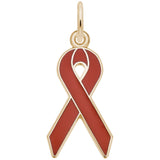 Rembrandt Charms Gold Plated Sterling Silver Red Ribbon Charm Pendant