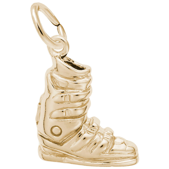 Rembrandt Charms Gold Plated Sterling Silver Ski Boot Charm Pendant