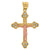 10kt Gold Two-tone CZ Mens Cross Crucifix Ht:34.3mm x W:19.7mm Religious Charm Pendant