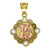10kt Gold Two-tone CZ Womens 15 Anos Ht:19.6mm x W:13.8mm Quinceanera Charm Pendant