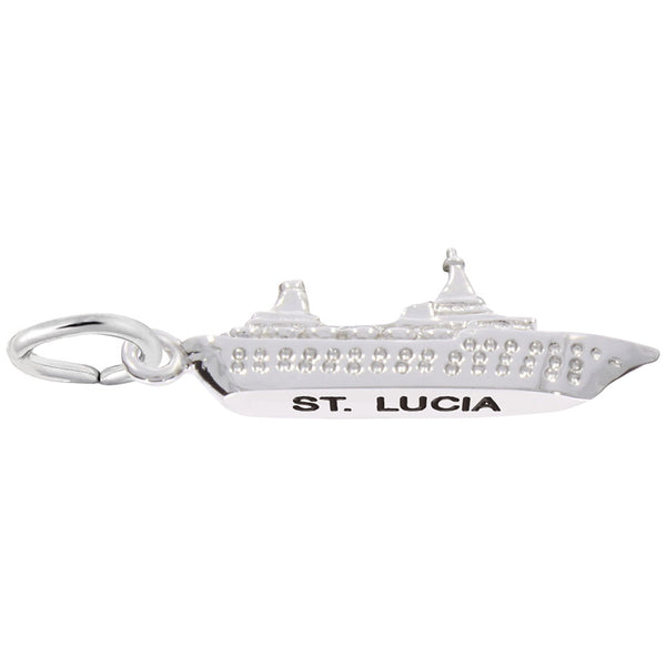 Rembrandt Charms St. Lucia Cruise Ship Charm Pendant Available in Gold or Sterling Silver