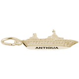 Rembrandt Charms Gold Plated Sterling Silver Antigua Cruise Ship 3D Charm Pendant