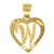 10kt Gold DC Womens Letter W Ht:20.5mm x W:14.9mm Initial Charm Pendant