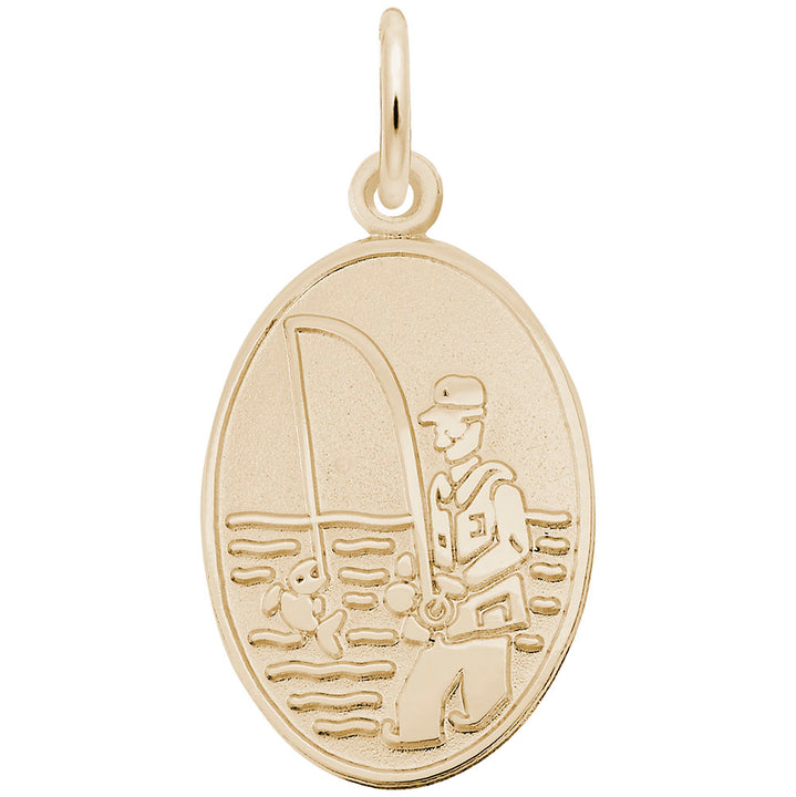 Rembrandt Charms Gold Plated Sterling Silver Fisherman Charm Pendant