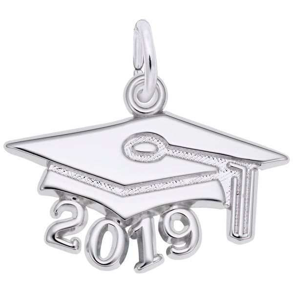 Rembrandt Charms Grad Cap 2019 Large Charm Pendant Available in Gold or Sterling Silver