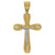 10kt Gold Two-tone DC Mens Cross Crucifix Ht:55.4mm x W:29.8mm Religious Charm Pendant