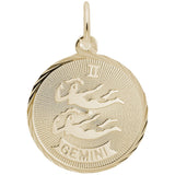 Rembrandt Charms Gold Plated Sterling Silver Gemini Charm Pendant