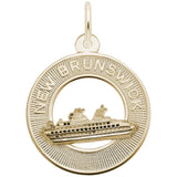 Rembrandt Charms Gold Plated Sterling Silver New Brunswick Cruise Ship Charm Pendant
