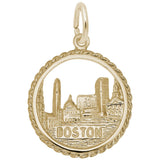 Rembrandt Charms Gold Plated Sterling Silver Boston Skyline Charm Pendant