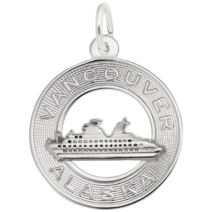 Rembrandt Charms 14K White Gold Van/Ak Cruise Ship Charm Pendant